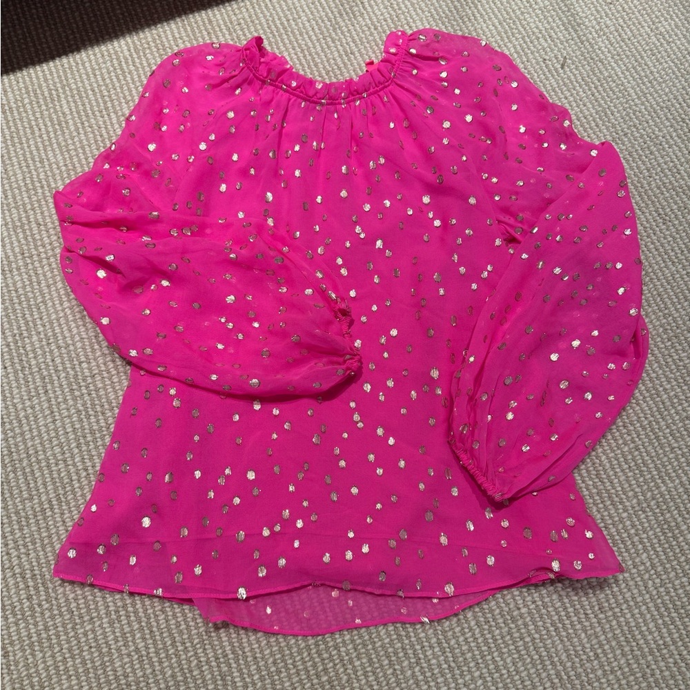 Never worn Lily Pulitzer pink/gold blouse, size medium!